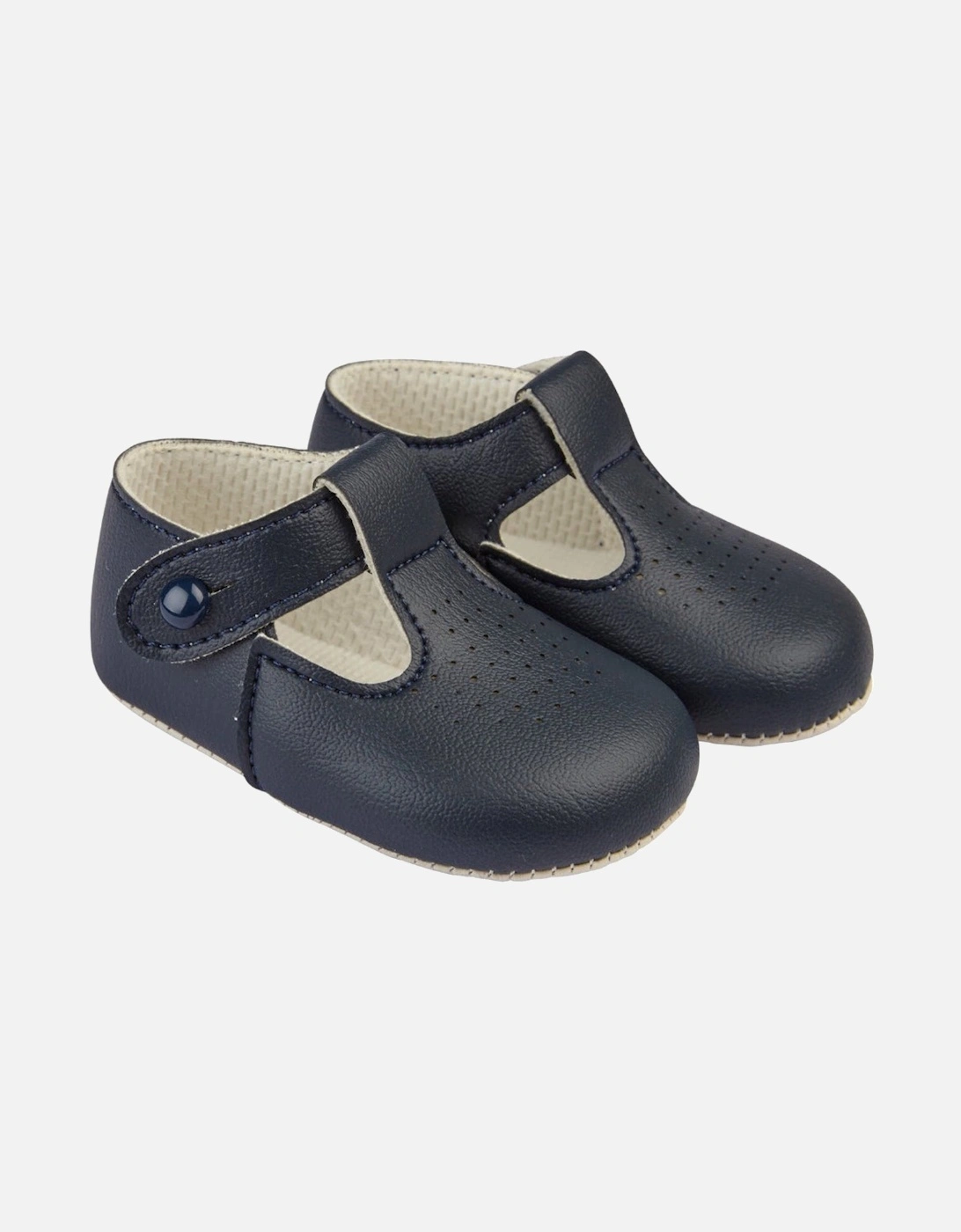 Navy T-Bar Soft Sole Shoes, 2 of 1