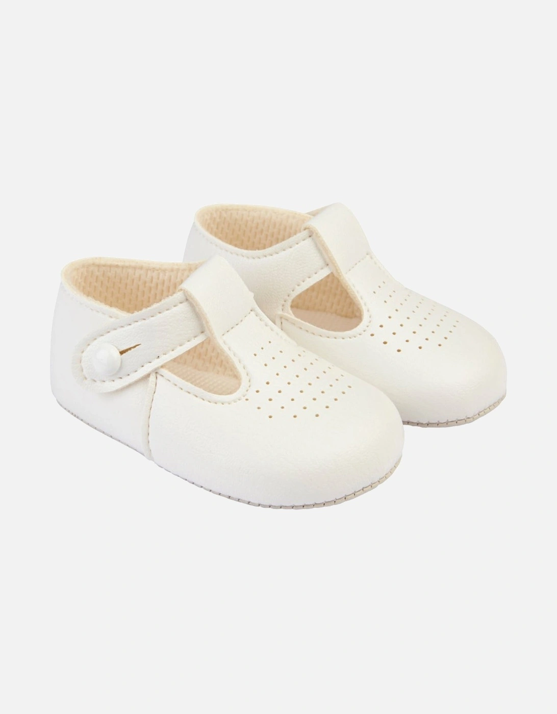 White T-Bar Soft Sole Shoes, 2 of 1