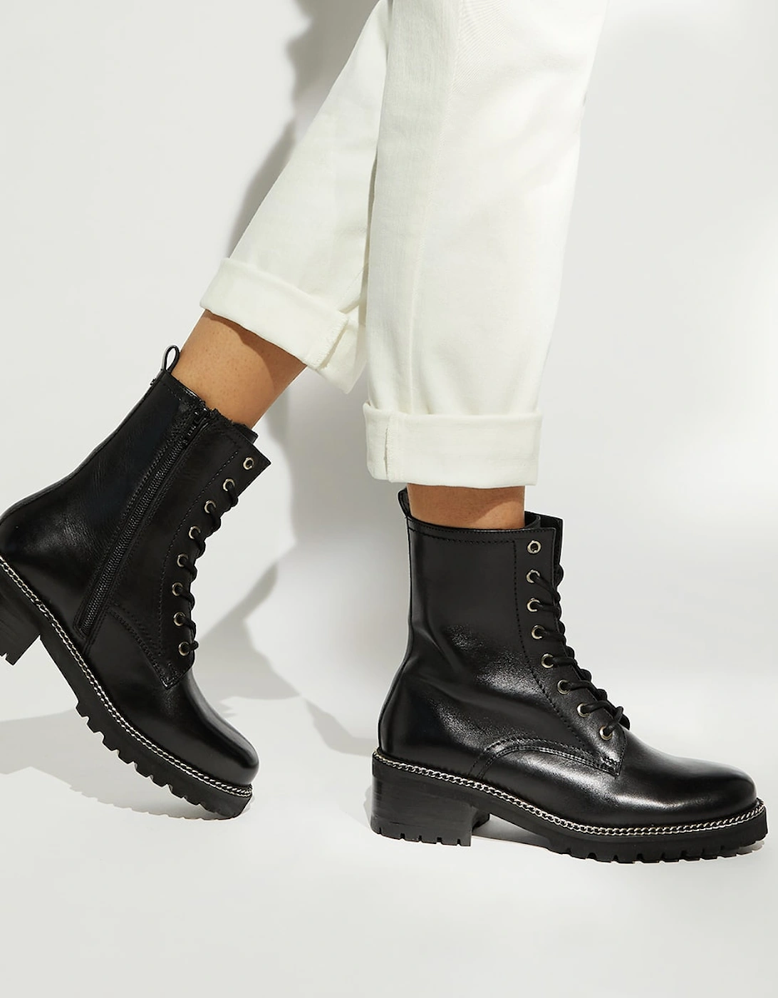 Ladies Payden - Chain-Detail Combat Boots