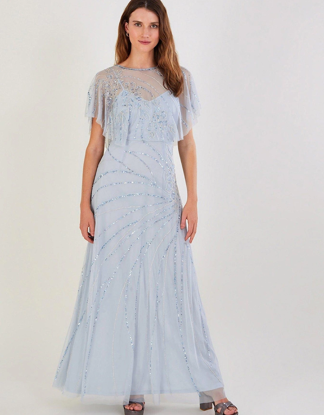 Sienna Embroidered Maxi Bridesmaid Dress - Cloud Blue, 2 of 1