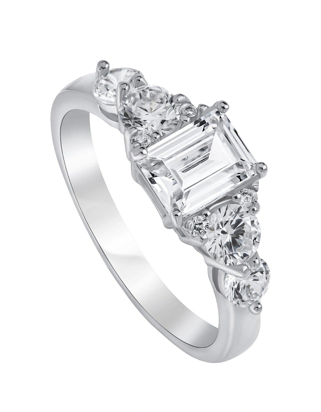 SS CZ Emerald Cut Vintage Ring, 2 of 1