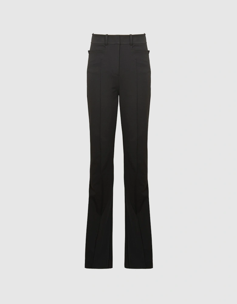 Flared High Rise Trousers
