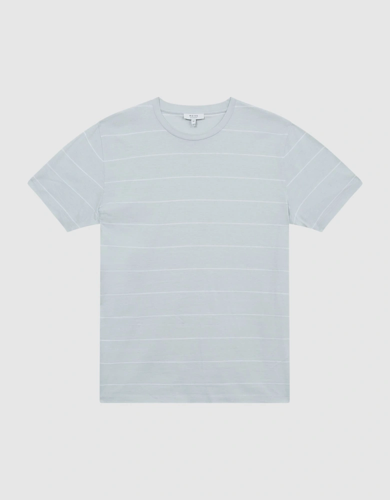Mercerised Striped Cotton T-Shirt