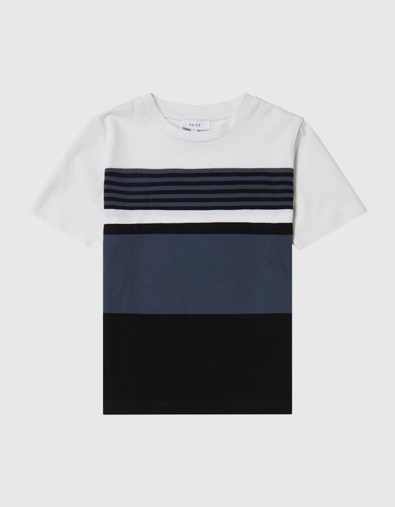 Mercerised Cotton Striped T-Shirt