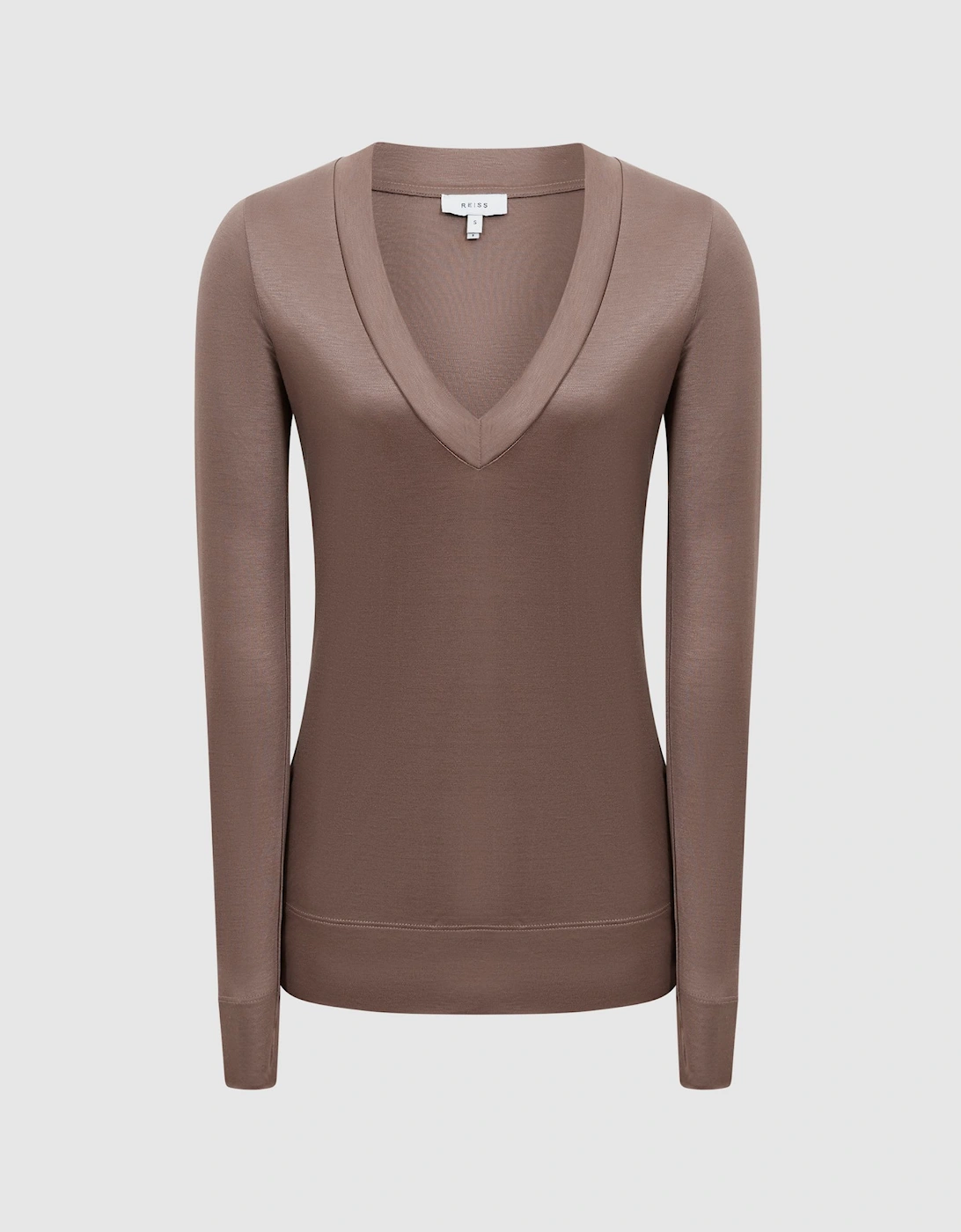 Long Sleeve V-Neck Jersey Top, 2 of 1