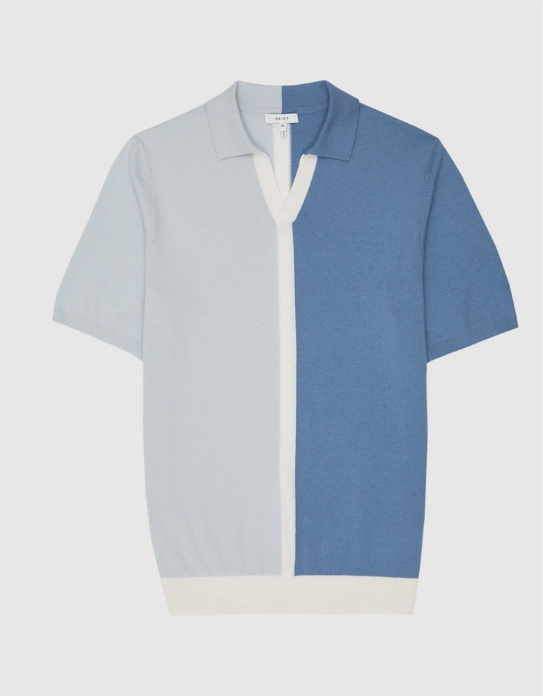 Colourblock Knitted Polo T-Shirt