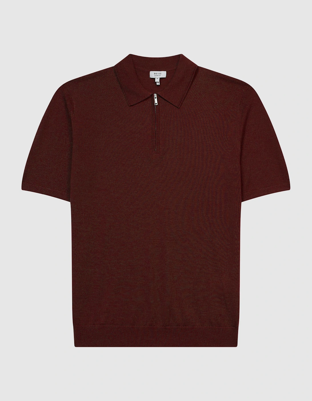 Merino Zip Neck Polo T-Shirt, 2 of 1
