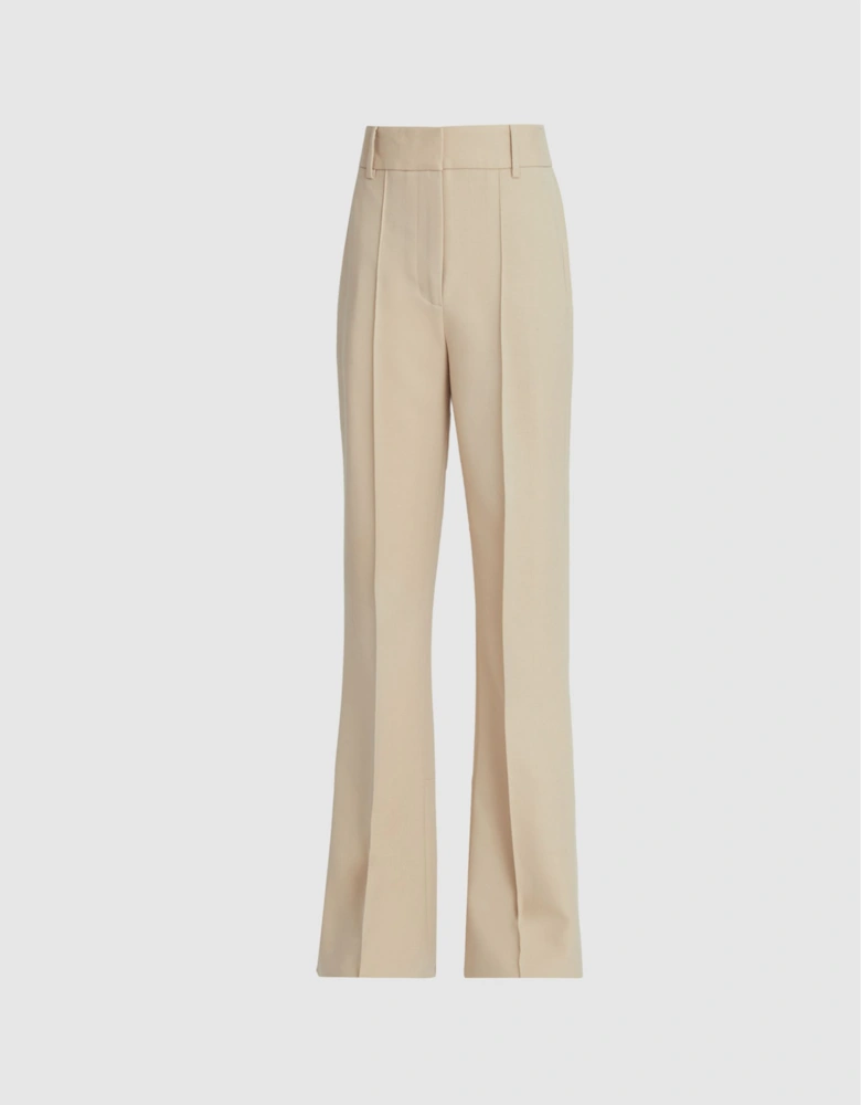 Wool Blend Flared Trousers