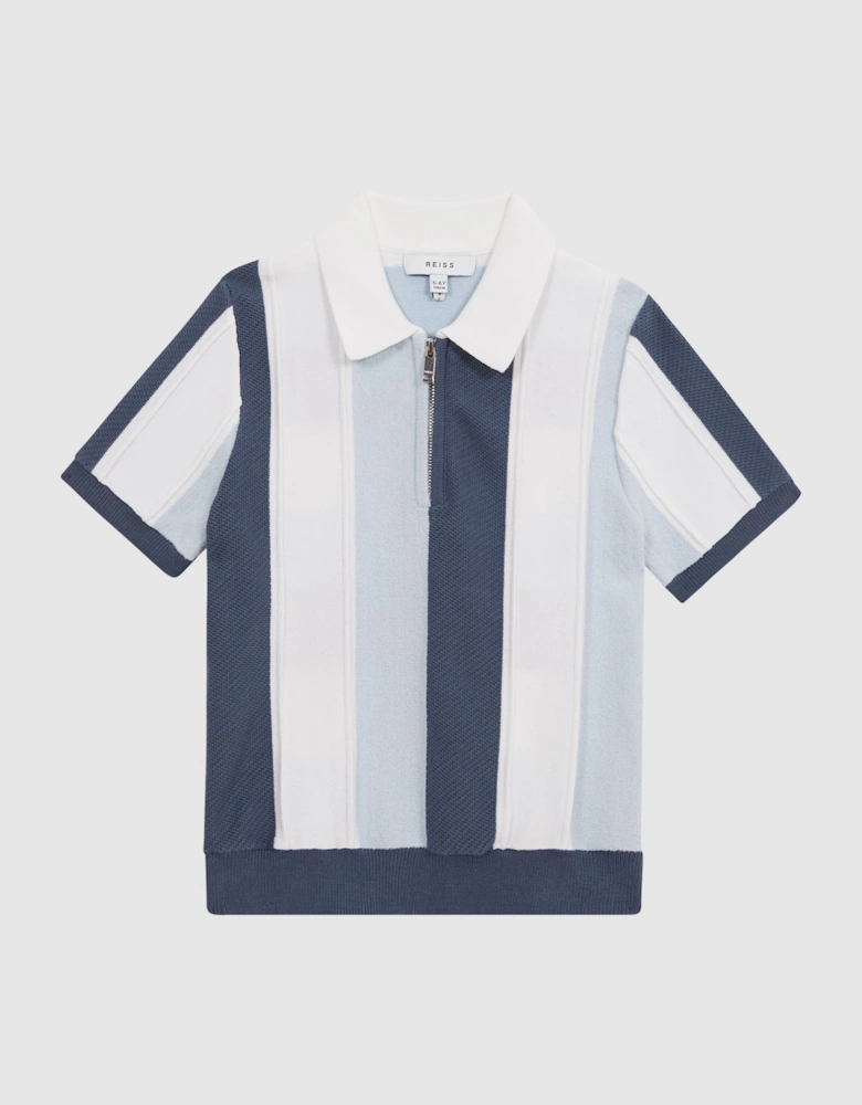 Half Zip Colourblock Polo T-Shirt