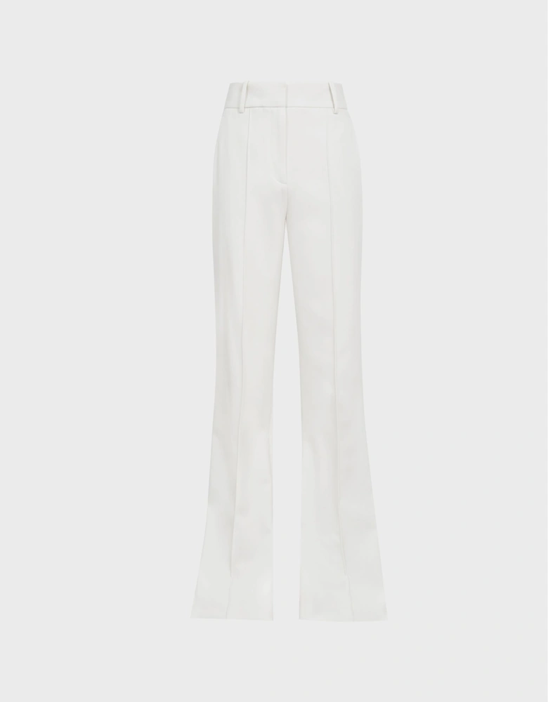 Wool Blend Flared Trousers