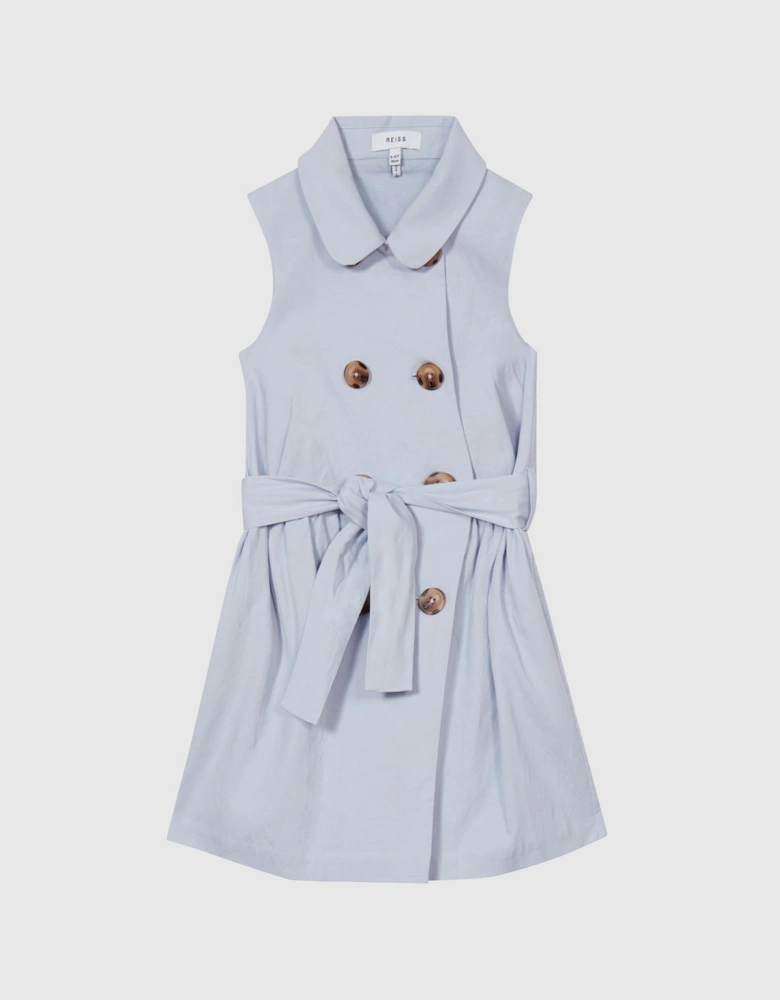 Junior Linen Blend Mini Dress
