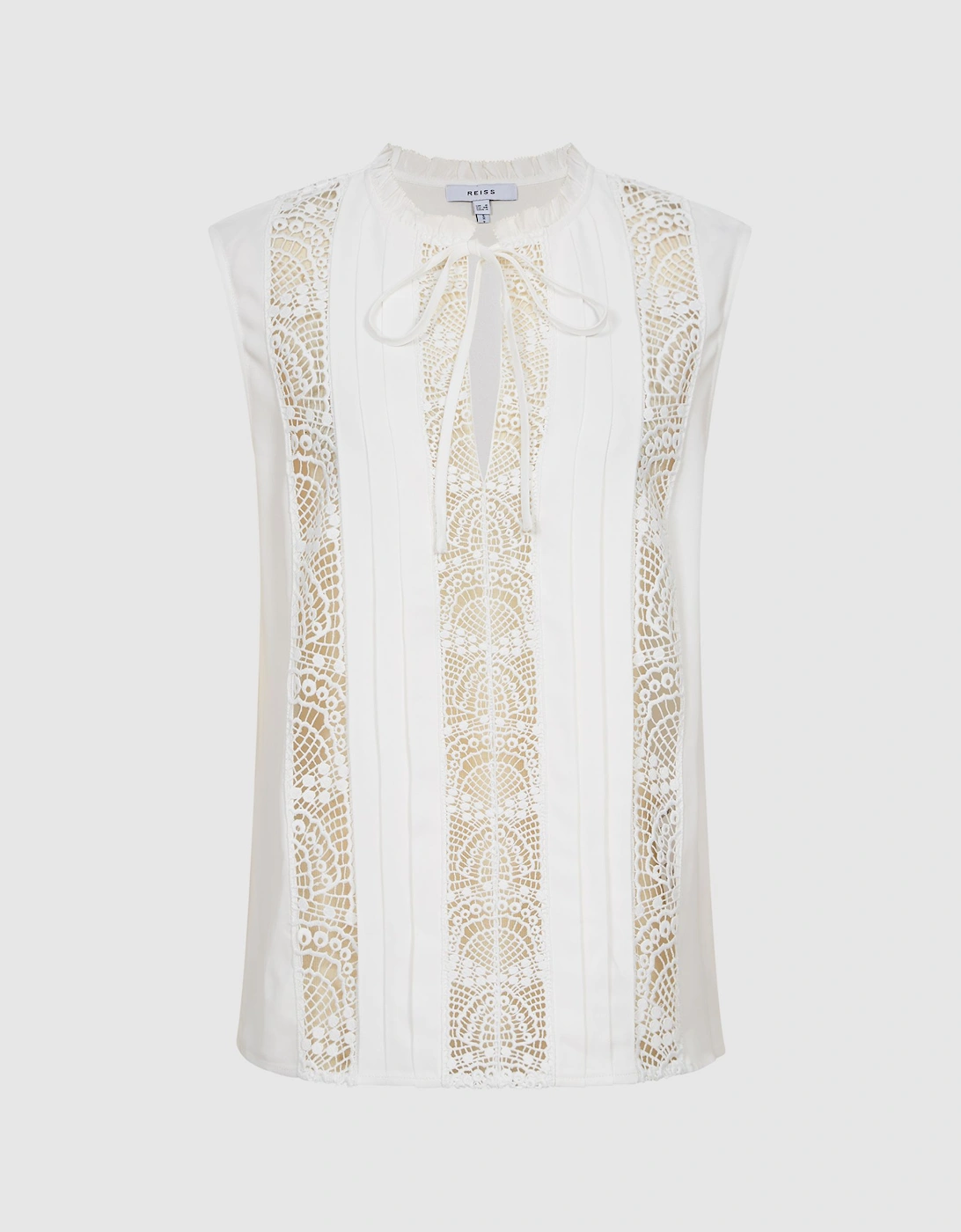 Sleeveless Embroidered Lace Blouse, 2 of 1