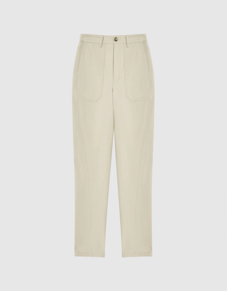 Cotton Tapered Slim Trousers