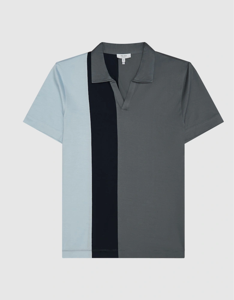 Mercerised Colourblock Polo Shirt
