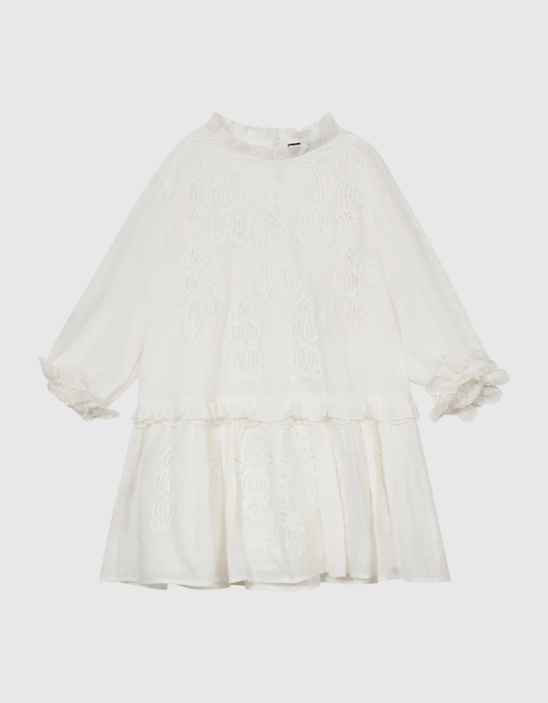 Junior Lace Embroidered Dress