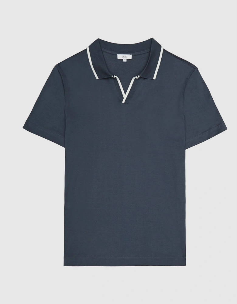 Contrast Tipped Jersey Polo Shirt