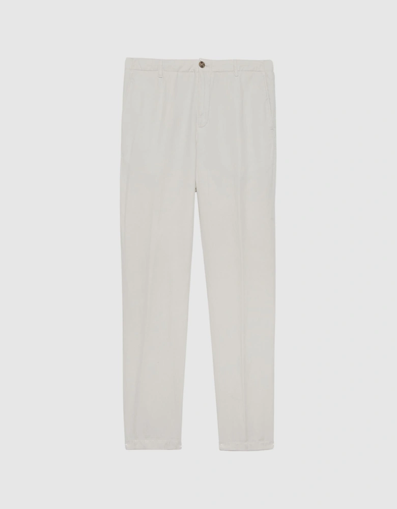 Cotton-Linen Blend Casual Trousers