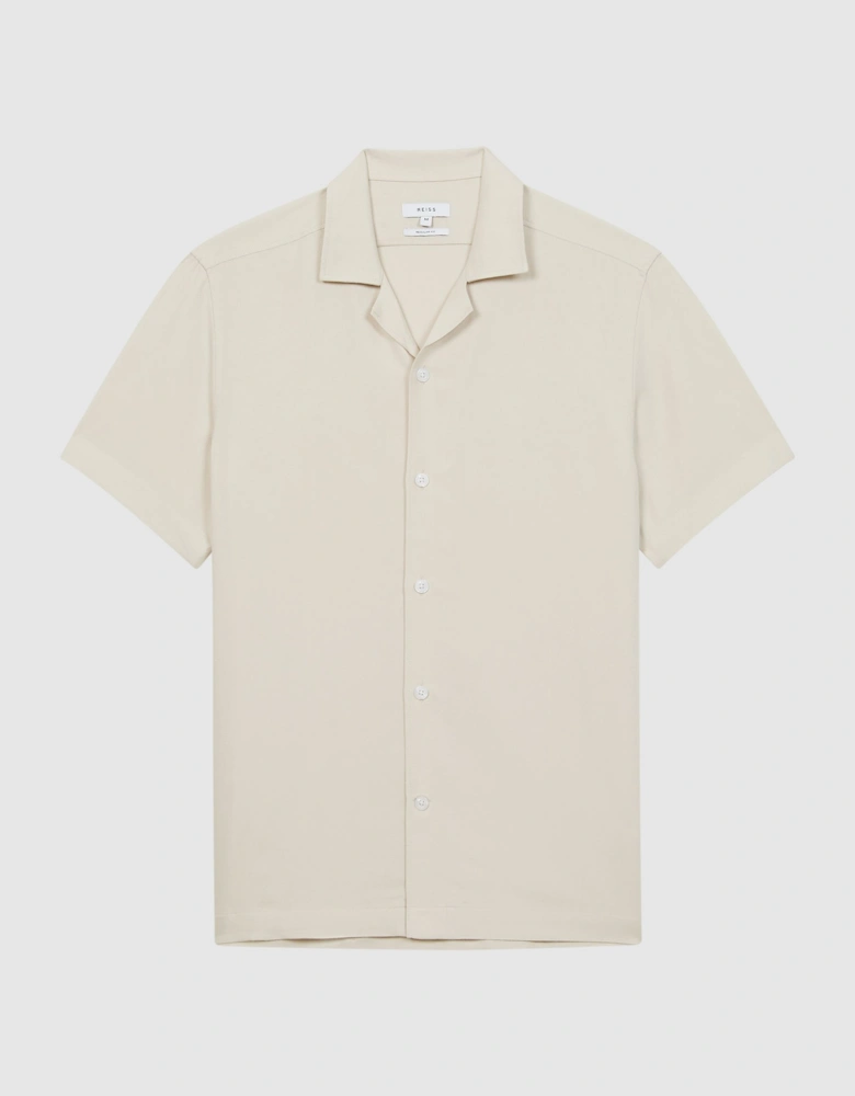 Linen Blend Cuban Collar Shirt