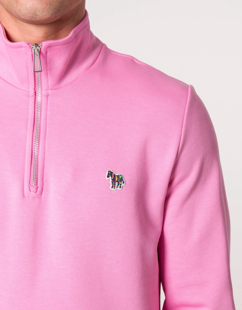 Quarter Zip Zebra Logo Sweatshirt