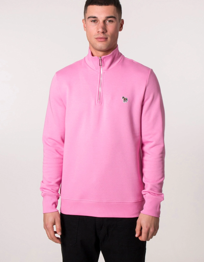 Quarter Zip Zebra Logo Sweatshirt