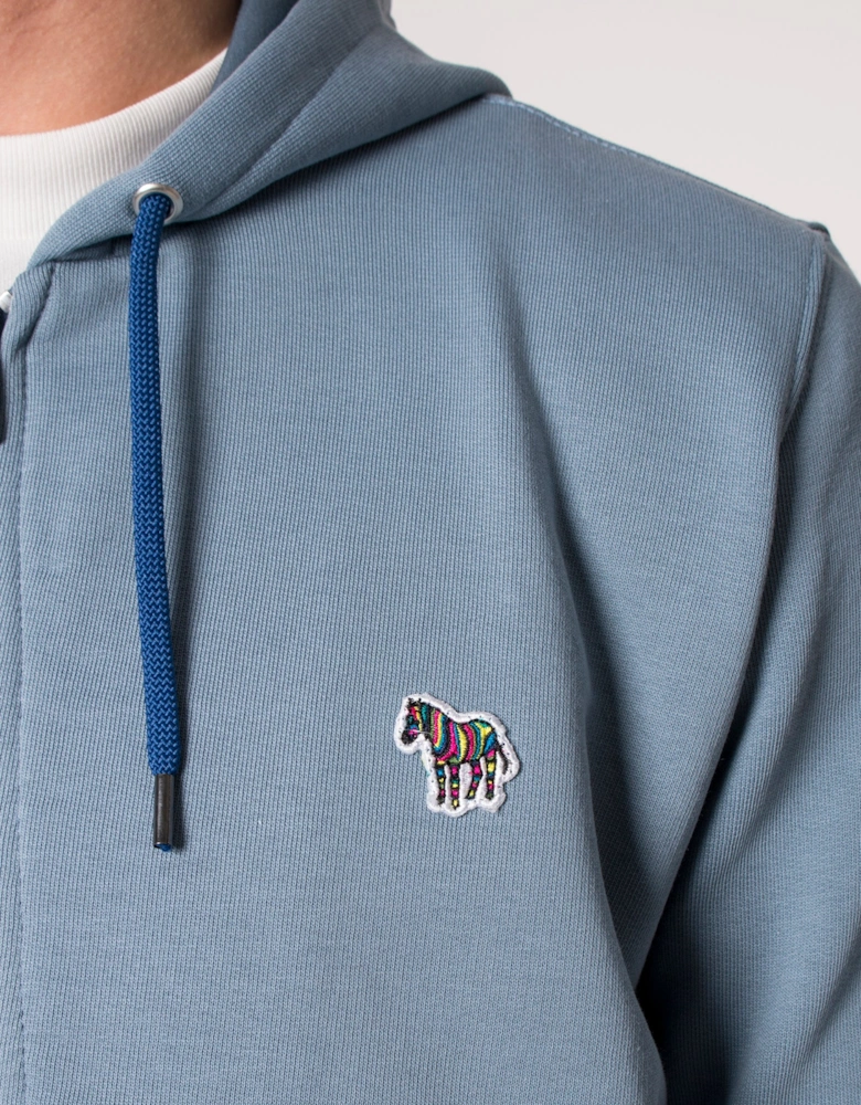 Zip Through Zebra Logo Hoodie