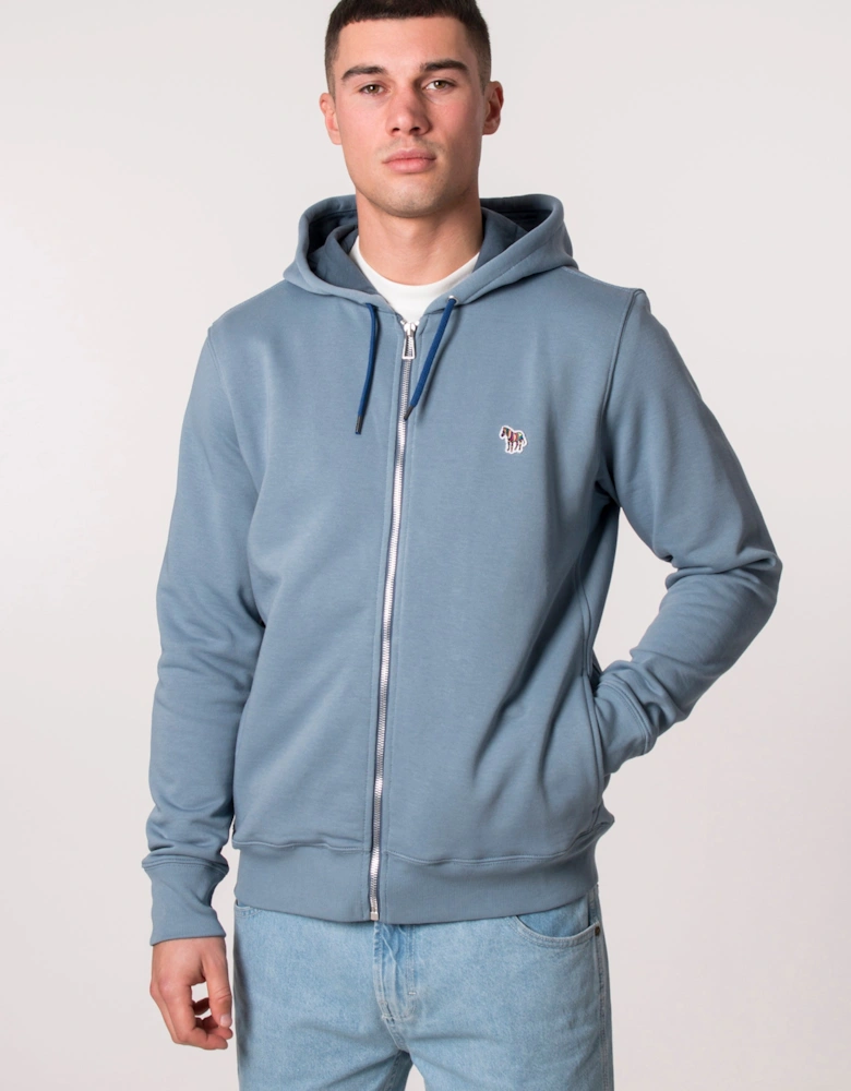 Zip Through Zebra Logo Hoodie