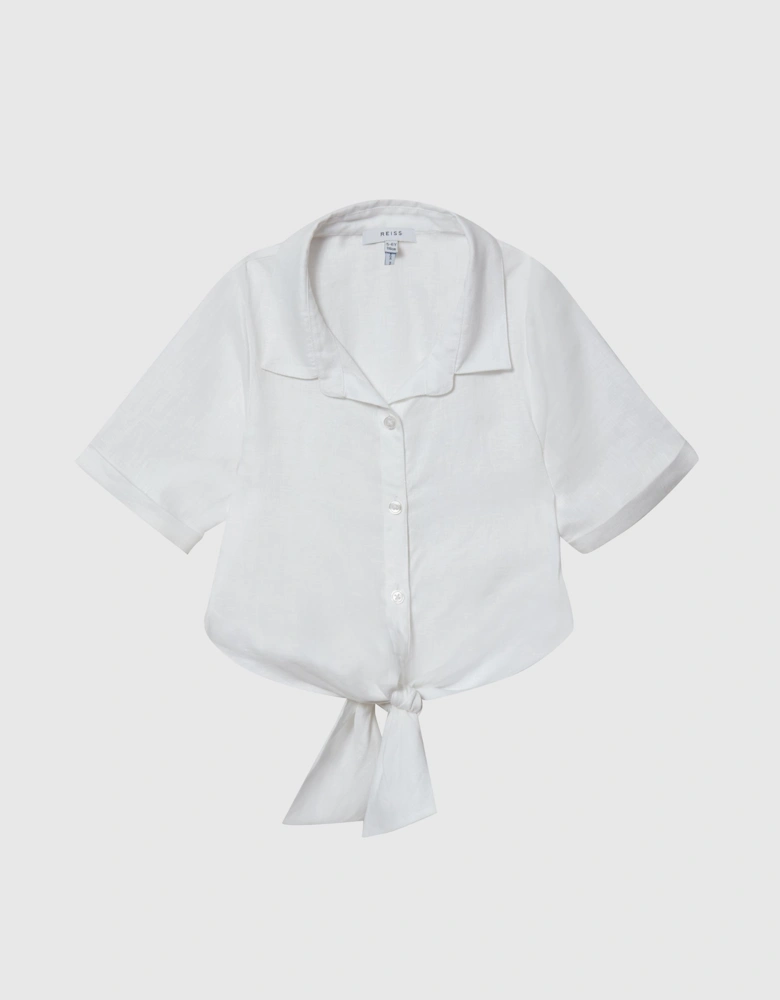 Junior Tie Front Linen Shirt