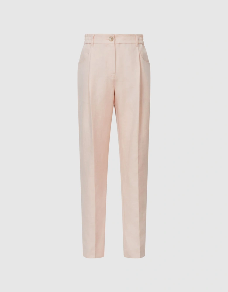 Linen Blend Pull On Trousers