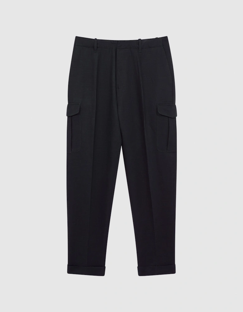 Relaxed Cropped Cargo Trousers