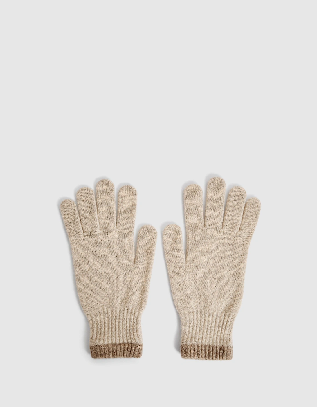 Contrast Trim Knitted Wool Gloves, 2 of 1