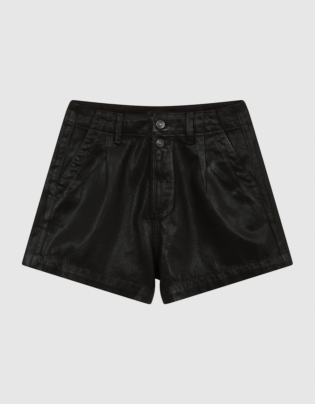 PAIGE Button Up Denim Coated Shorts, 2 of 1