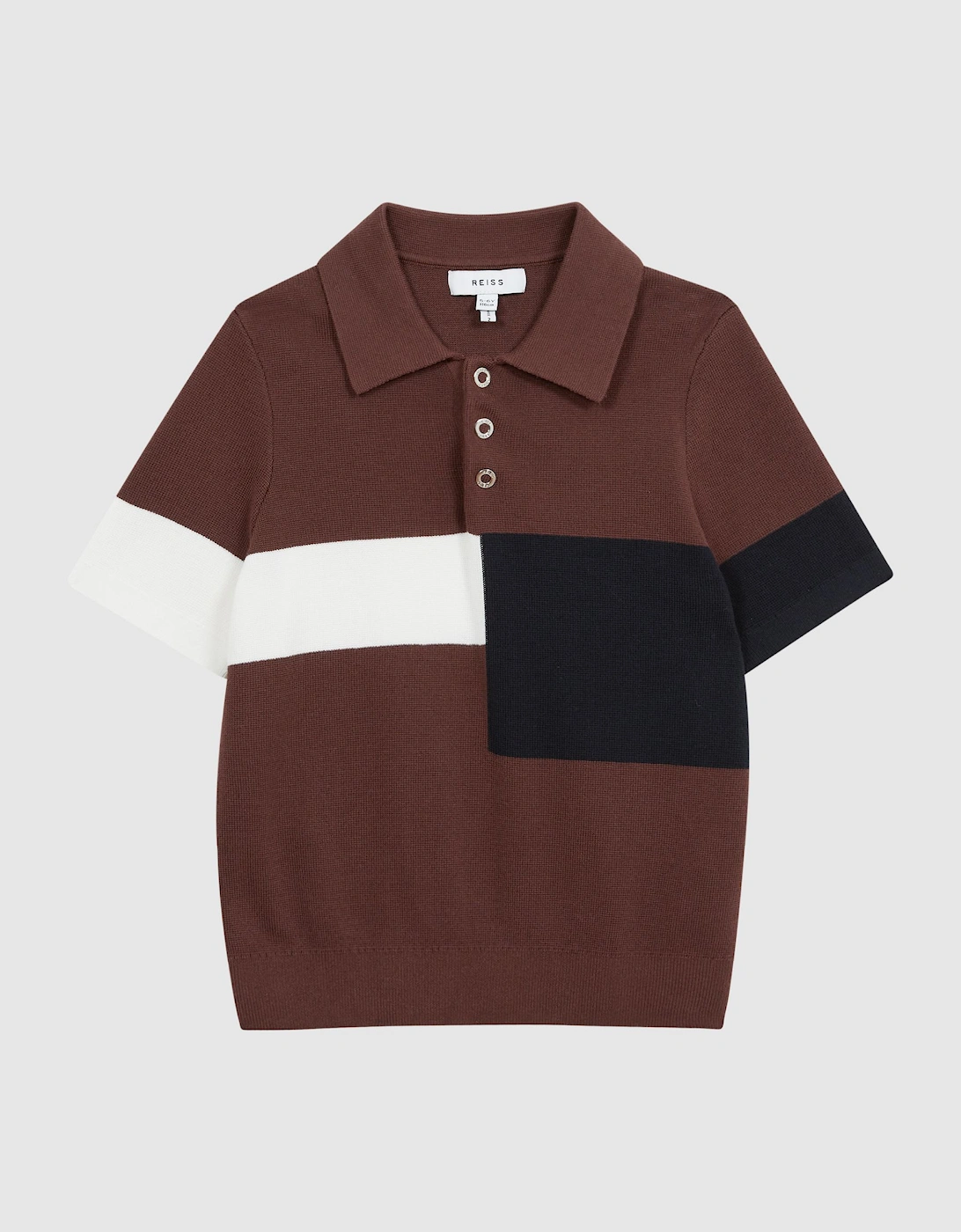 Press Stud Colourblock Polo T-Shirt