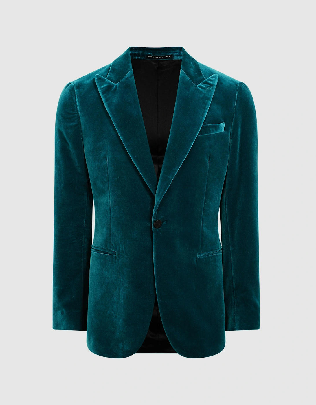 Slim Fit Single Breasted Velvet Blazer, 2 of 1