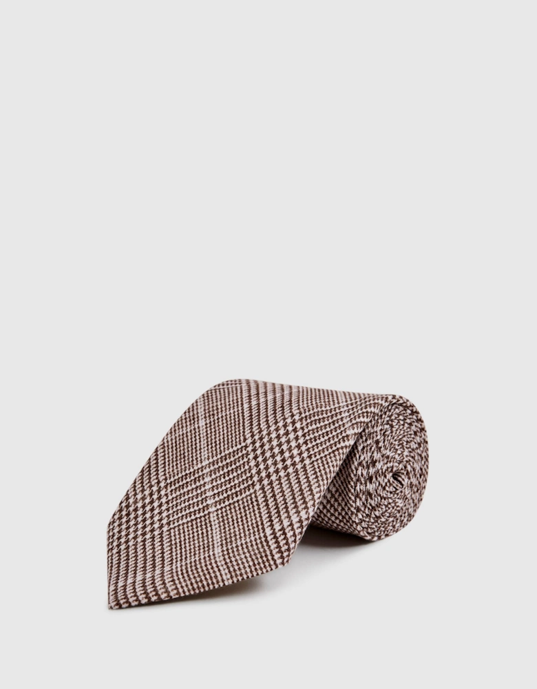 Prince of Wales Check Linen Tie