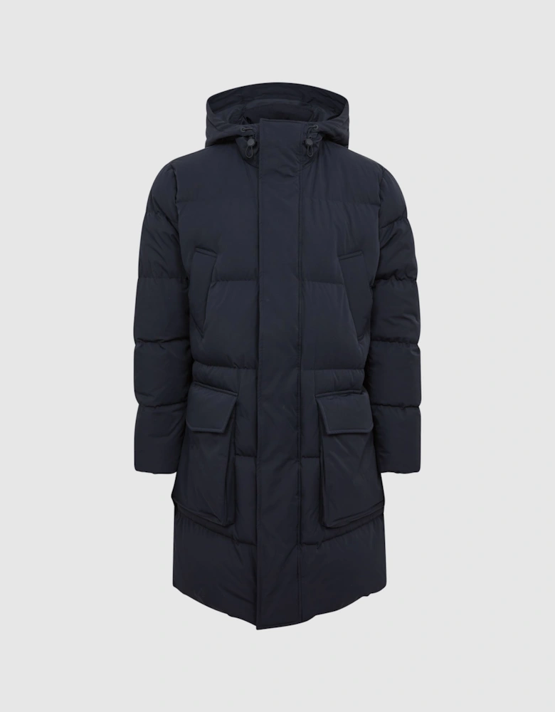 Hooded Mid Length Puffer Jacket