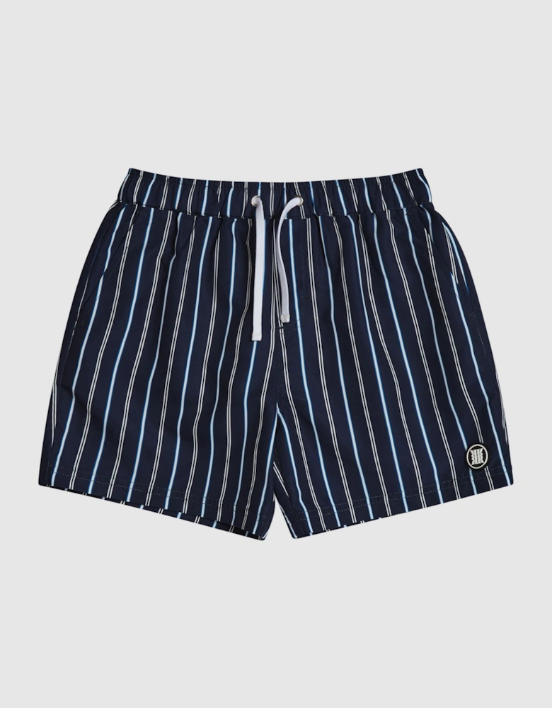 Drawstring Striped Swim Shorts