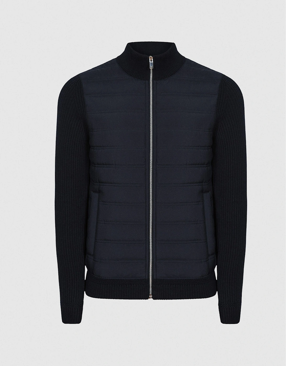 Hybrid Zip Through Quilted Jumper, 2 of 1