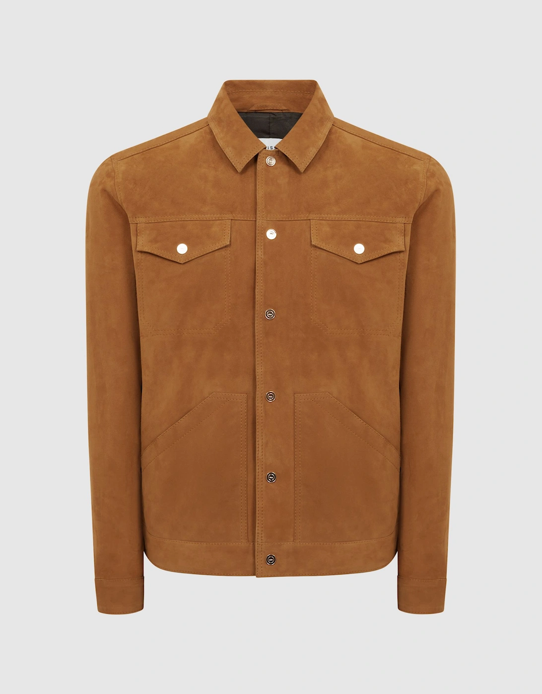 Press Stud Suede Trucker Jacket, 2 of 1