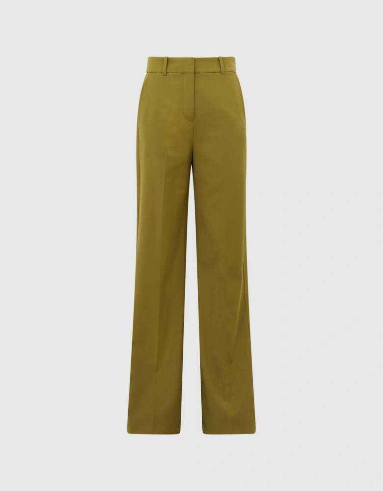 Wool Blend Wide Leg Trousers