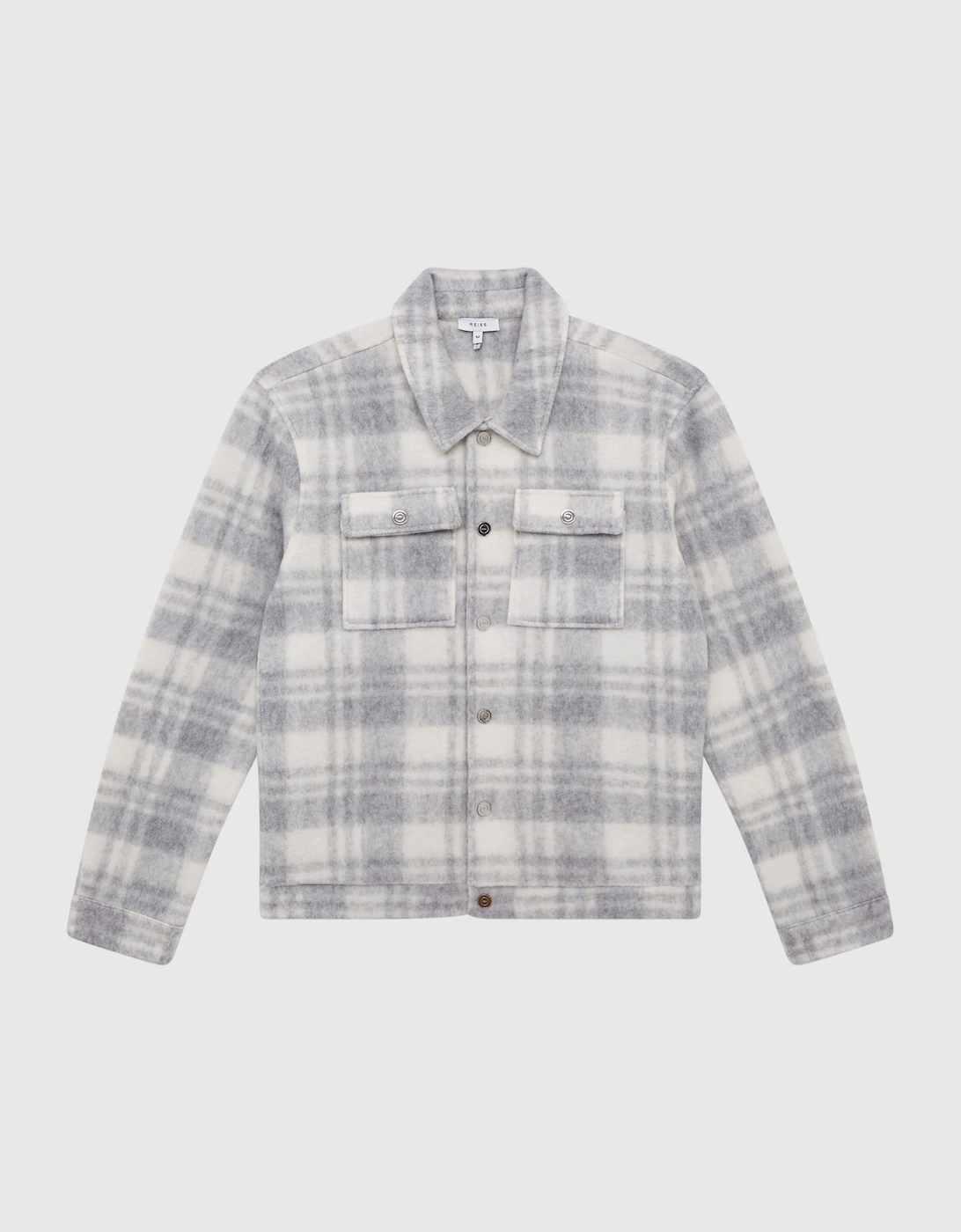 Checked Wool Blend Overshirt, 2 of 1