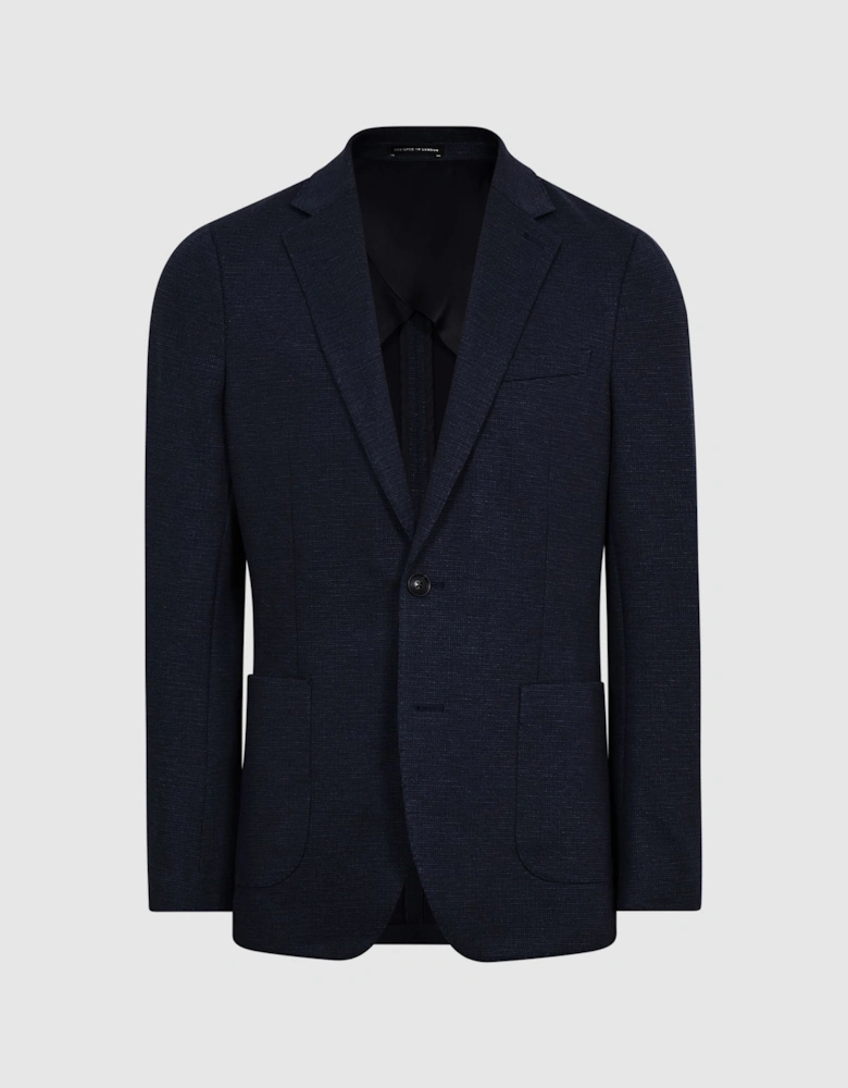 Single Breasted Jersey Textured Blazer