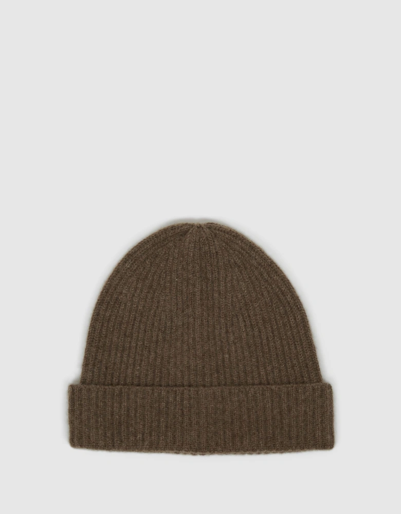 Ribbed Cashmere Beanie Hat