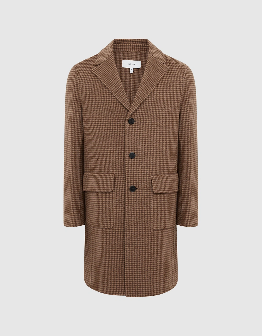 Single Breasted Brushed Wool Dogtooth Overcoat, 2 of 1