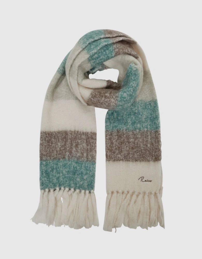 Oversized Check Wool Blend Scarf