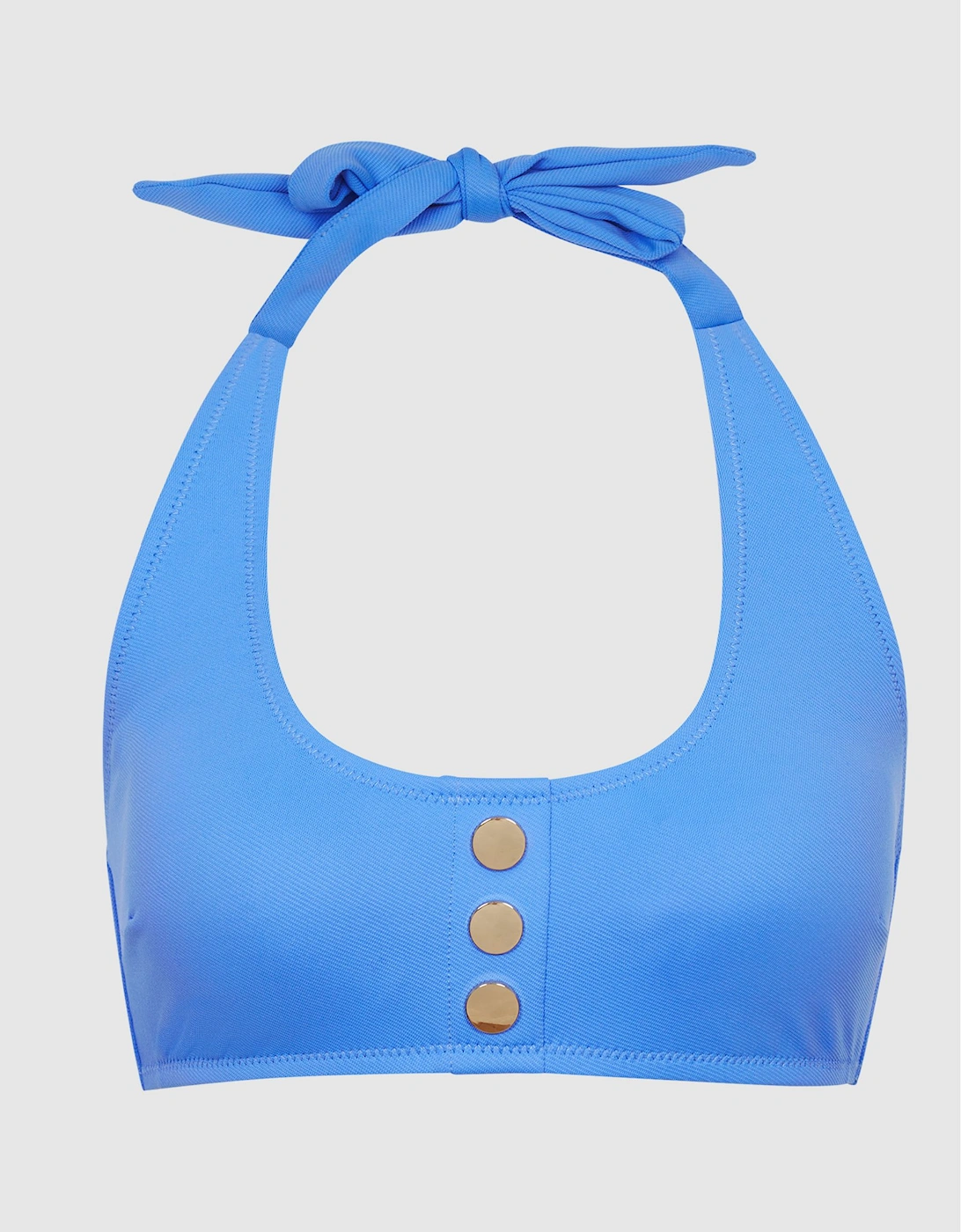 Halter Bikini Top With Button Detail, 2 of 1