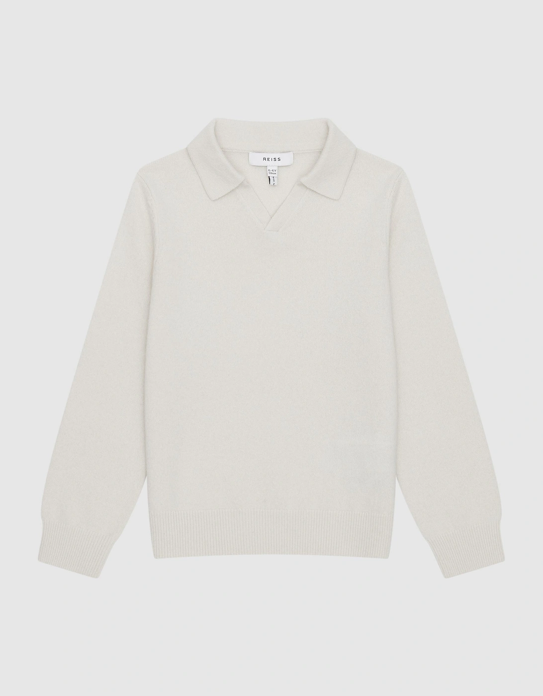 Wool-Cashmere Blend Open Collar Polo