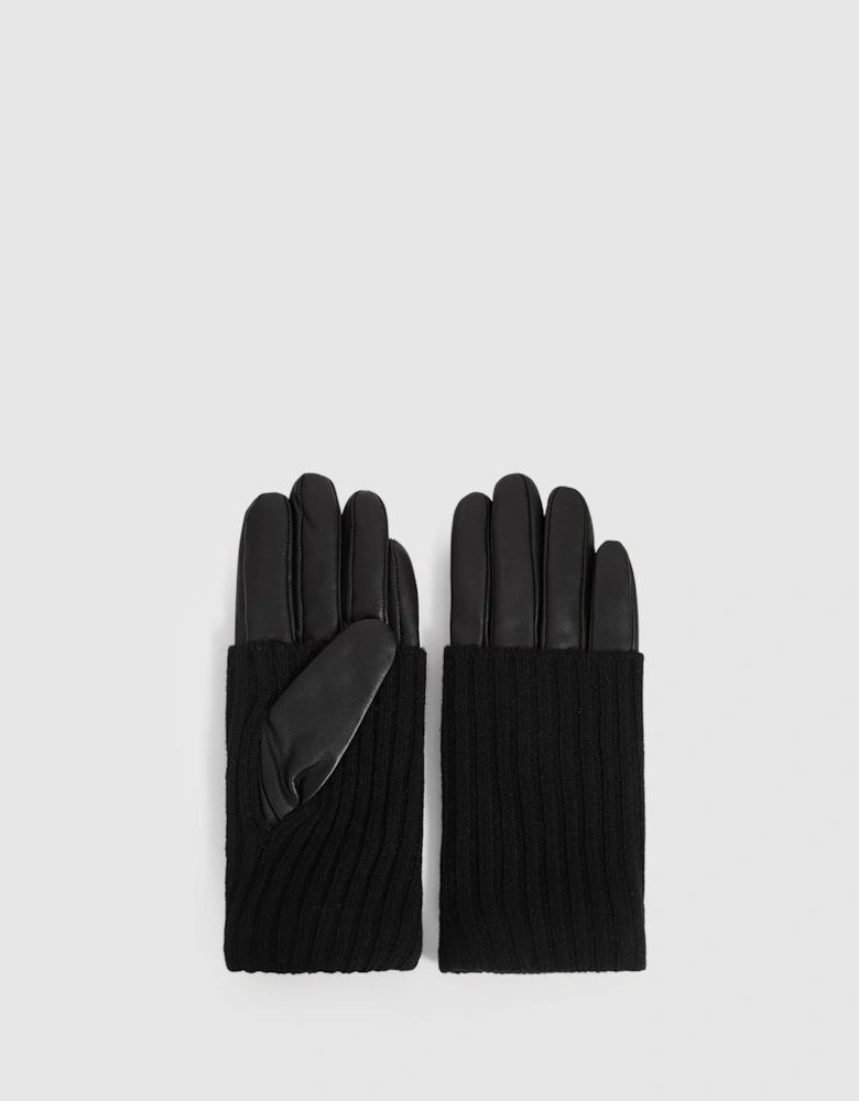 Leather & Wool-Blend Gloves