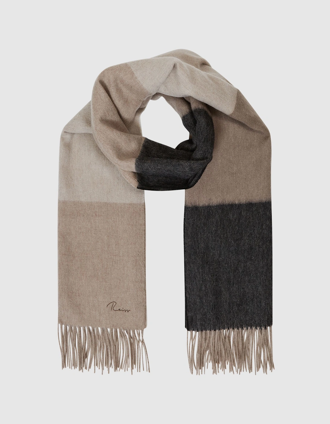 Colourblock Wool Cashmere Scarf, 2 of 1