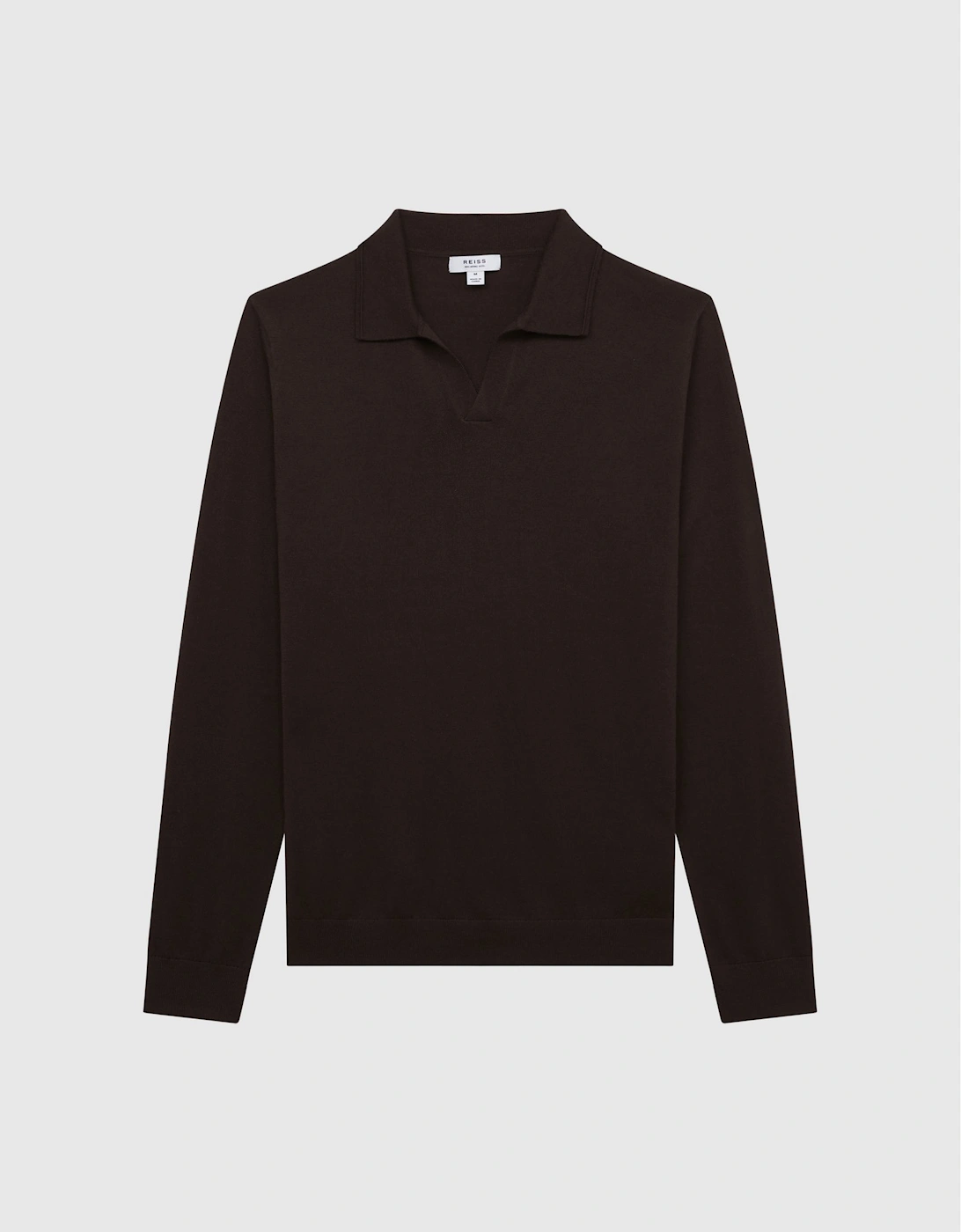 Merino Wool Open Collar Polo Shirt, 2 of 1