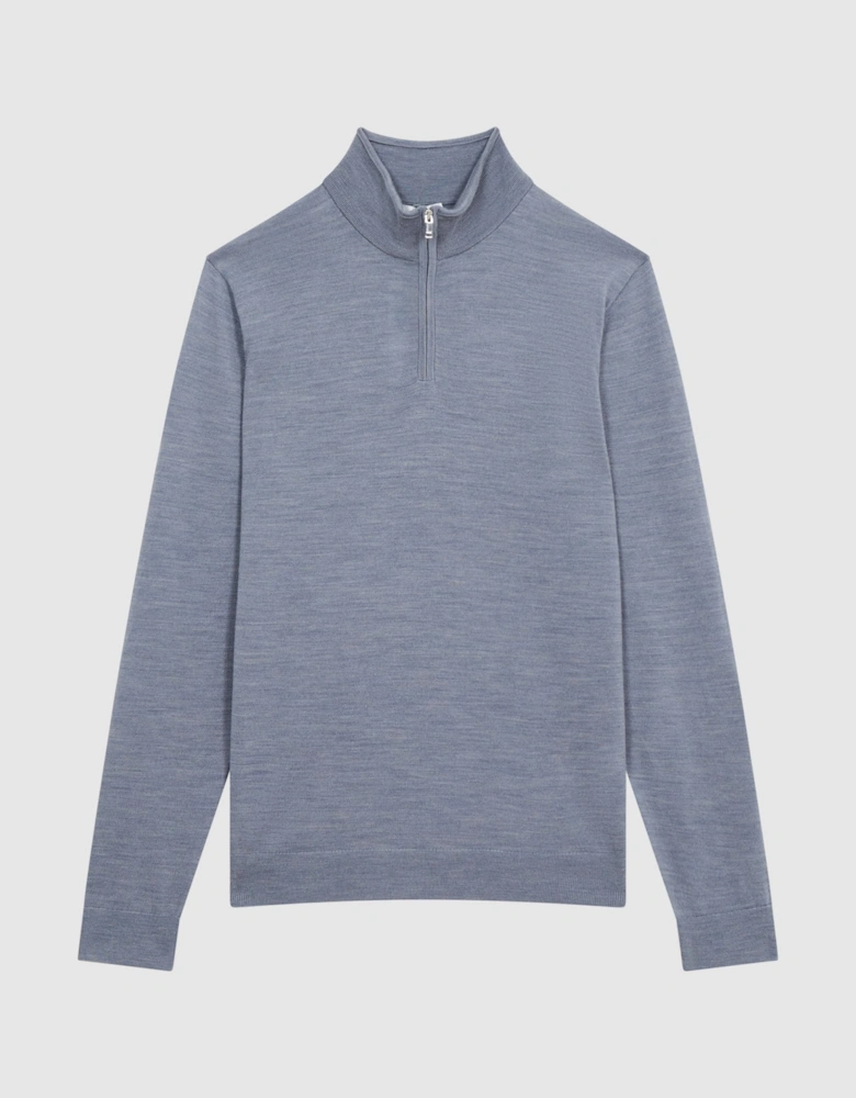 Merino Wool Zip Neck Jumper